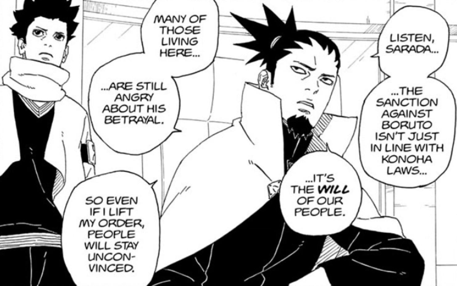 Konohamaru and Shikamaru as seen in the manga (Image via Shueisha)